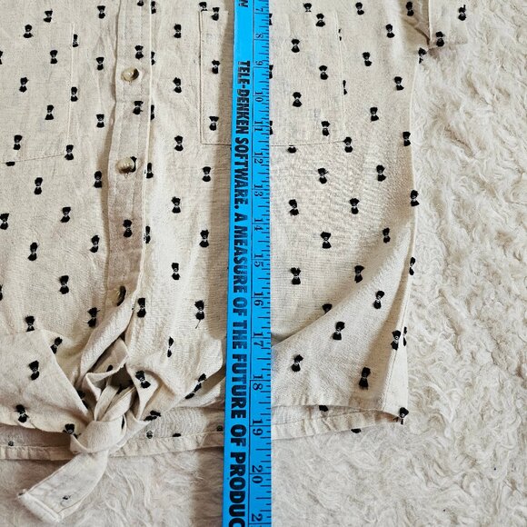 Sim & Sam Women's Cream Linen Blend Crop Top Size S - Picture 5 of 9